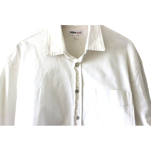 nwot ASOS Urban Bliss Plus, Relaxed Canvas Shirt Jacket in Cream (16/XL) - Picture 3 of 15